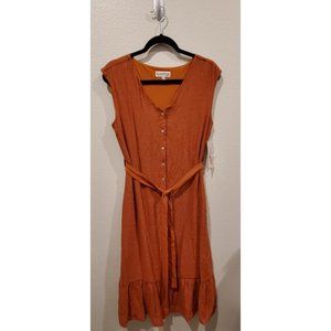 NANETTE LEPORE V-neck Button Front Midi Dress